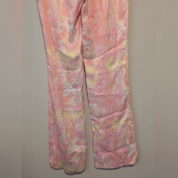 Zara Retro Womens Flare Pants With Flowers & Split Bottom Size Medium New No Tag - Picture 12 of 16